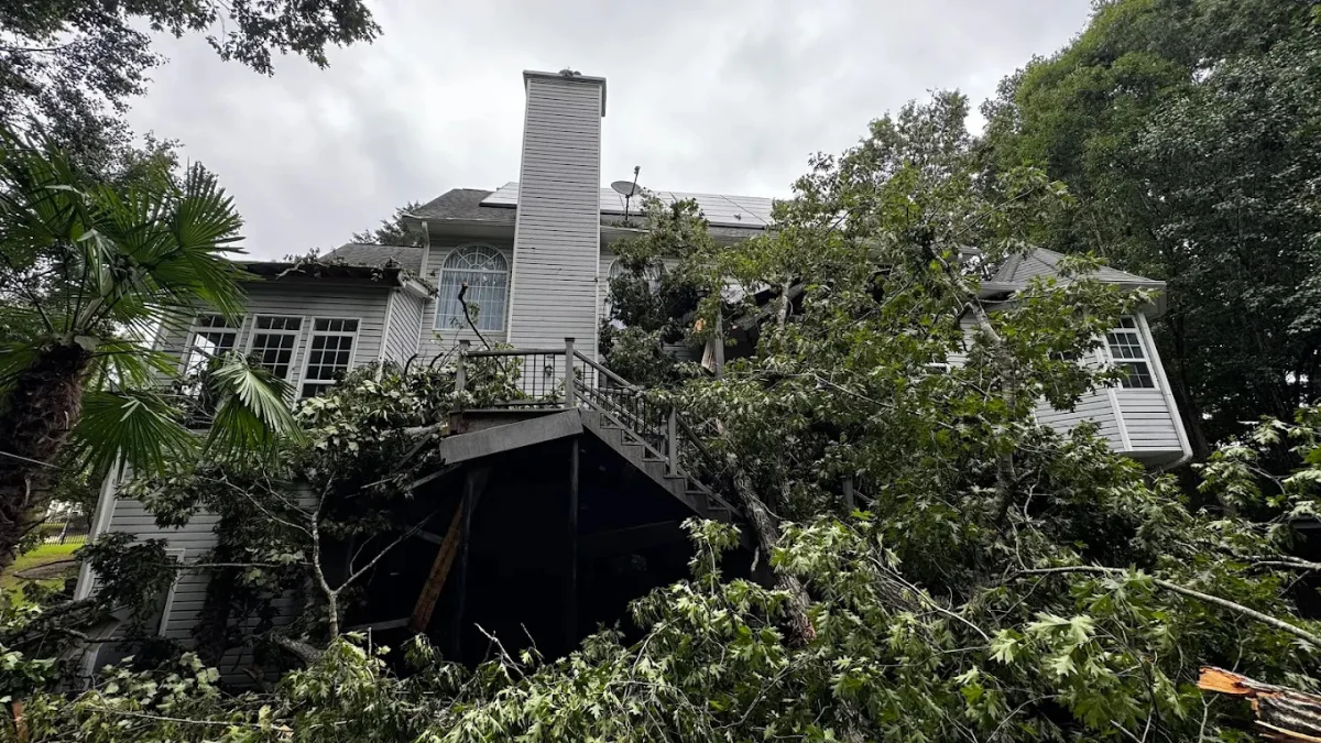 QDS TreeWorx storm damaged tree assessment and emergency tree removal in Northwest Atlanta Georgia